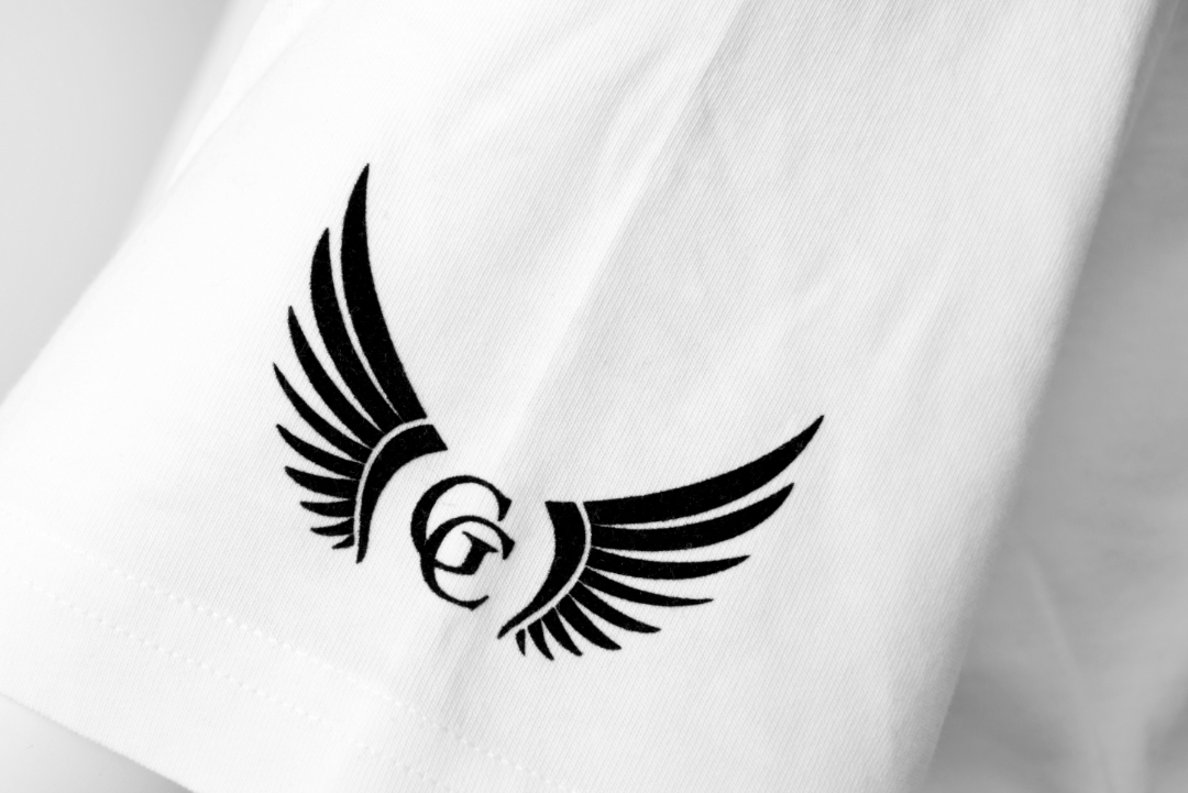 HERREN T-SHIRT BIANCA FLOCKDRUCK